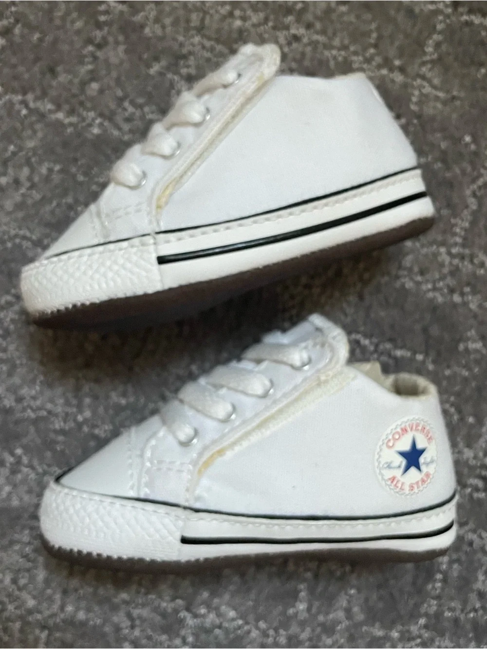 Converse All Star White Canvas Baby Low-Top Sneakers- Brand New